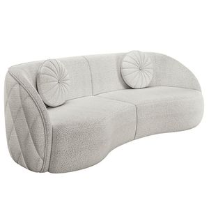 Sofá Decorativo Com Almofadas 4 Lugares 318cm Tressê Zion M22 Boucle Branco - Mpozenato
