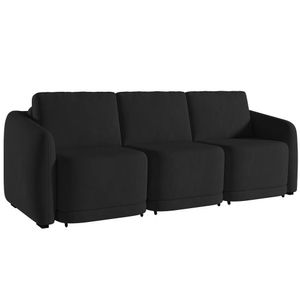 Sofá Cama Casal Para Sala 336cm Polska K04 Veludo Preto - Mpozenato