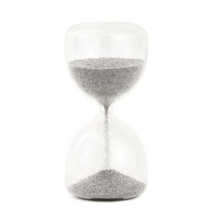Ampulheta Em Vidro Com Areia Prateada Mart 15,5cm