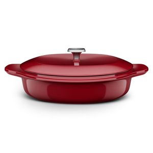 Panela Wok De Ferro Fundido Esmaltado Electrolux Expert 30cm - Vermelha