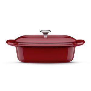 Panela De Ferro Fundido Esmaltado Oval Electrolux Expert 27cm - Vermelha
