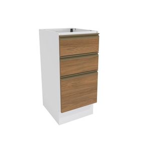 Balcão 3 Gavetas Kappesberg Celeste 100% Mdf Branco-nogueira 40cm