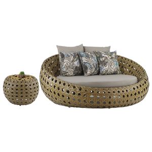 Chaise Barcelona Alumínio Puff Varada Jardim Trama Original Cappuccino