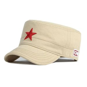 Boné Exército Liso De Beisebol Estrela Vermelha, Primavera Branco