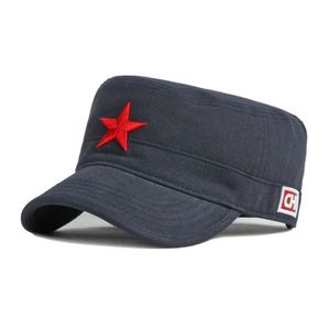 Boné Exército Liso De Beisebol Estrela Vermelha, Primavera Azul