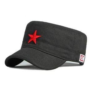 Boné Exército Liso De Beisebol Estrela Vermelha, Primavera Preto