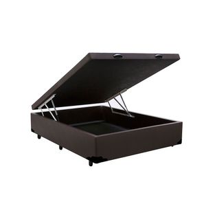 Cama Box Baú Viúva Principe Das Camas Sintético Marrom 128x188x41