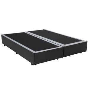 Cama Box Blindado King Bipartido Principe Das Camas Sintético Cinza 193x203x40