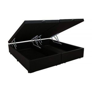 Cama Box Baú King Bipartido Principe Das Camas Suede Preto 193x203x41