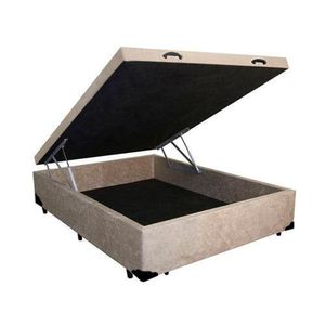 Cama Box Baú Blindado Casal Principe Das Camas Suede Bege 138x188x41