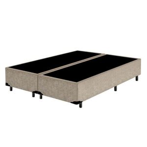 Cama Box Casal Bipartido Principe Das Camas Suede Bege 138x188x40