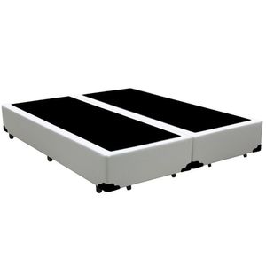 Cama Box Blindado Queen Bipartido Principe Das Camas Sintético Branco 158x198x40