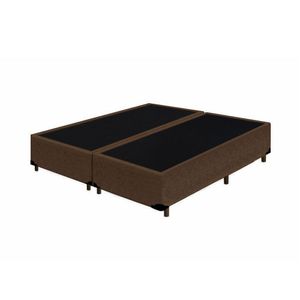 Cama Box Blindado Casal Bipartido Principe Das Camas Suede Marrom 138x188x40