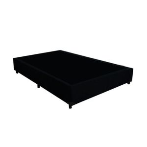 Cama Box Casal Blindado Extremo Reforçado Principe Das Camas Suede Preto 138x188x40