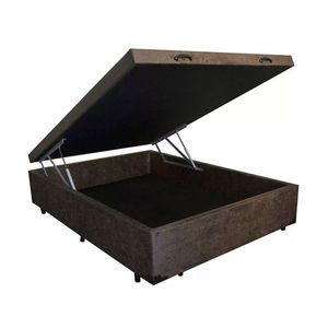 Cama Box Baú Viúva Principe Das Camas Suede Marrom 128x188x41