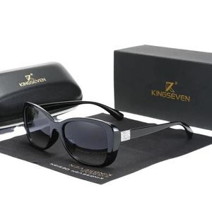 Óculos De Sol Feminino Da Moda Polarizados Uv400 Lente Luxo Casual Preto