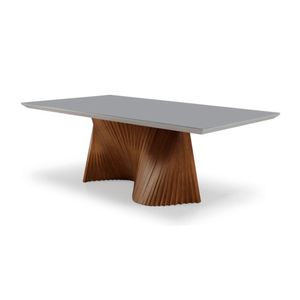 Mesa De Jantar Capela Tampo Vidro Pé Ripado 2,20x1,10