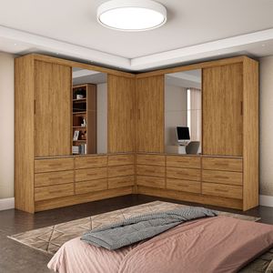Closet Sevilha 6 Portas Casal Duplo Plus 18 Gavetas Carioca Cinamomo