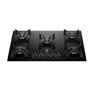 Cooktop 5 Bocas A Gás Electrolux Mesa De Vidro Efficient Grade De Aço Fosco KE5GR Bivolt