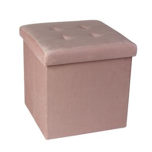Banco Organizador Veludo P Rosa - Acasa