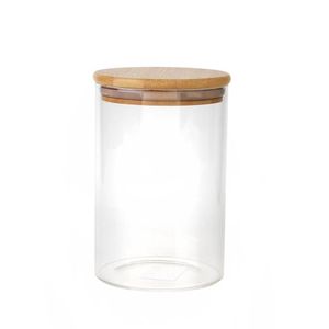 Pote Com Tampa De Bambu 800ml - Acasa