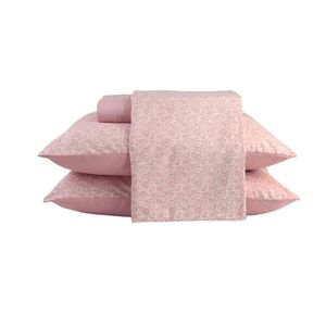 Jogo De Cama Microfibra Garden - Acasa Jogo De Cama Microfibra Garden Queen - Acasa Rosa