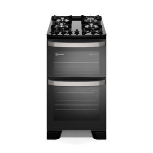 Fogão 4 Bocas Electrolux Preto Experience Mesa Vidro, 2 Fornos E Tripla Chama FE4DP