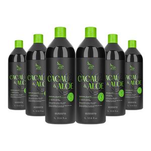 Kit 6 Escovas Progressivas Zap Cacau & Aloe Vera Passo Único 1 Litro