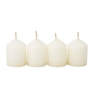 Vela Decorativa Pilar Marfim Com 4 Unidades - Acasa