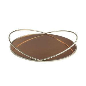 Bandeja Mirror Vidro Dourado - Acasa