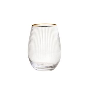 Copo Canelado Filete Dourado 560ml - Acasa