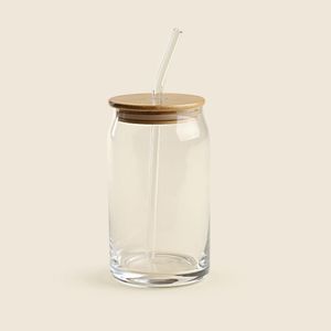 Copo Vidro E Bambu 13cm Acasa