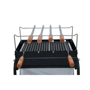 Churrasqueira Lobo Arizona Manual Com Braseiro Em Inox + 4 Espetos Manuais + Grelha