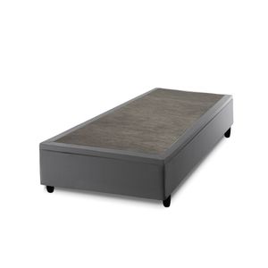 Base Box Baú Solteiro Prince Sued 0,88x1,87x0,24 Cinza