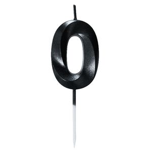Vela Mini Design Preta Numero 0 - 1 Un