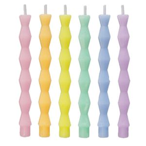 Vela Palito Candy Color - 6 Un