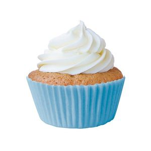 Forminha Para Bolinho Mini Cupcake Liso Nº 2 Azul Bebê - 45 Un