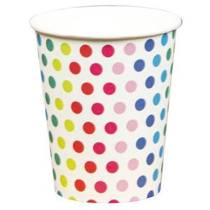 Copo De Papel 270ml Poá Colorido - 10 Un