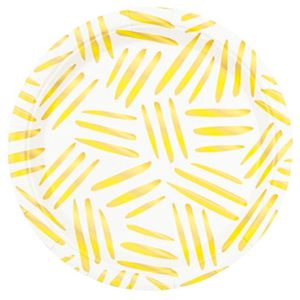 Prato De Papel 18cm Estampa Dourada - 10 Un