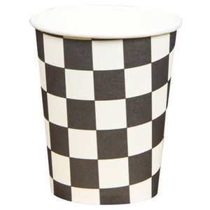 Copo De Papel 270ml Xadrez Preto - 10 Un