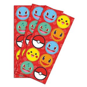 Adesivo Redondo Pocket Monsters - 30 Un