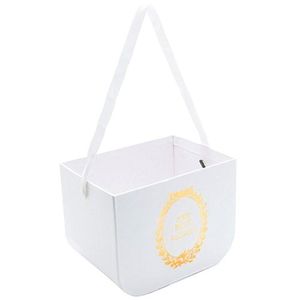 Caixa Quadrada Com Alça Liso 16,5x12,5x12cm Branco - 1 Un