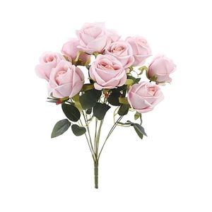 Flores Decorativas Permanentes - Buquê De Rosas X11 49cm Lilás - 1 Buquê