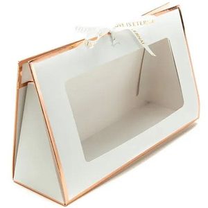 Caixa Triangular Vazada Liso 27x9x16cm Branco - 1 Un