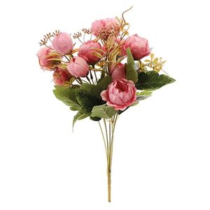 Flores Decorativas Permanentes - Peônias X10 35cm Rosa - 12 Buquês
