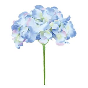 Flores Decorativas Permanentes - Hortênsia Com Haste 46cm Azul-verde - 6 Hastes