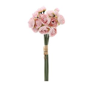 Flores Decorativas Permanentes - Mini Rosas X19 32cm Rosa Claro - 1 Ramalhete