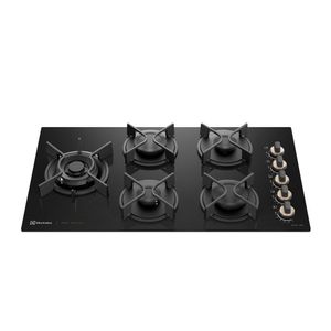 Cooktop 5 Bocas A Gás Electrolux Mesa De Vidro Pro Series Chamaprecisa E Multi Chama KE5PS Bivolt