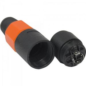 Conector Speakon De Linha Fêmea 4 Pólos Jcsp0003 Preto-laranja Storm - Pct 10