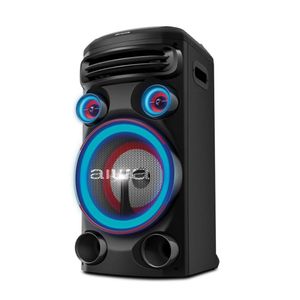 Caixa De Som Torre Aiwa 1500W 1woofer10 Bluetooth Rgb Usb Preta T1W-01 Bivolt